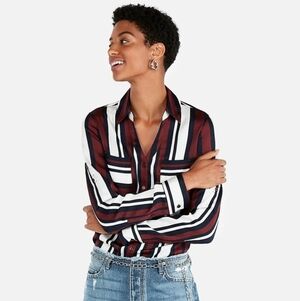 Express Slim fit portfolio stripped button down top